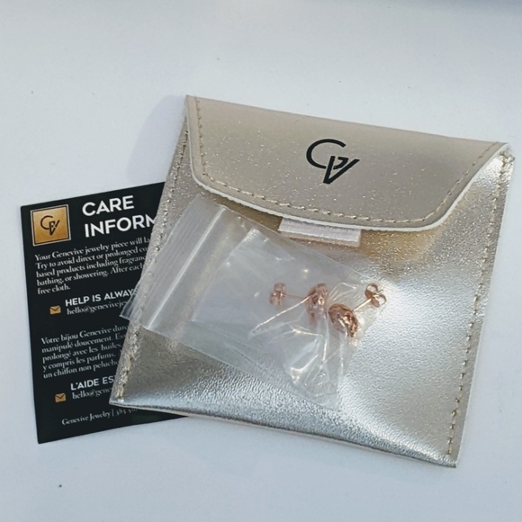 Genevive Jewelry Pave Bezel Halo Earrings - Picture 2 of 3